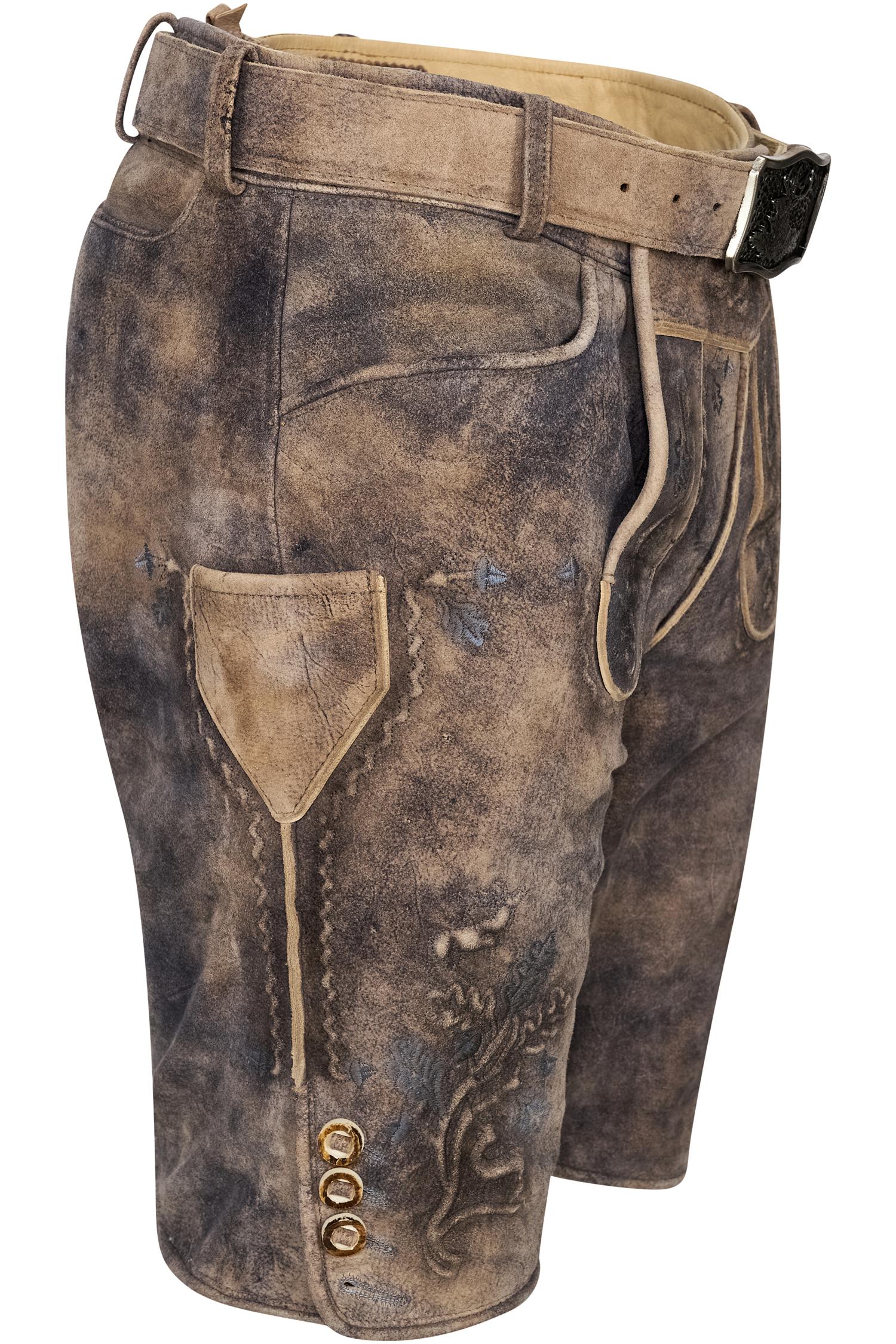 Gweih & Silk Lederhose Jonas in Asche